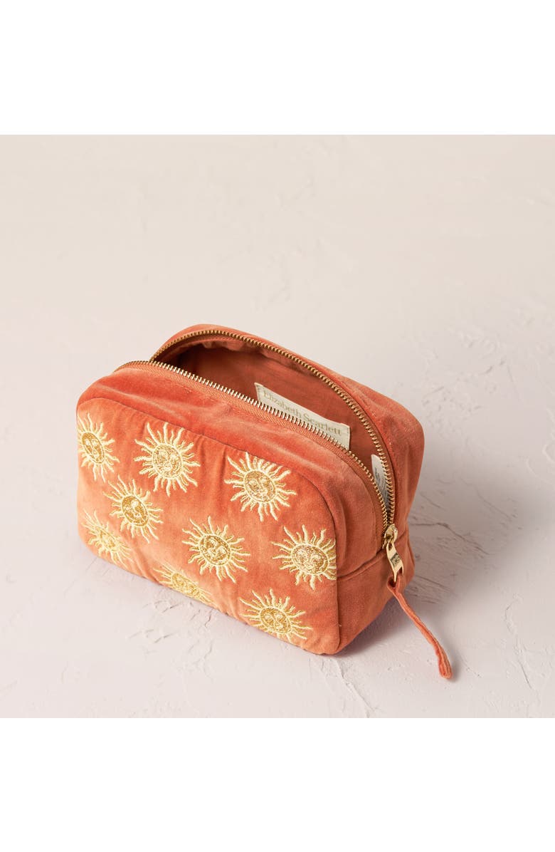 Elizabeth Scarlett Sun Goddess Velvet Makeup Bag, Alternate, color,