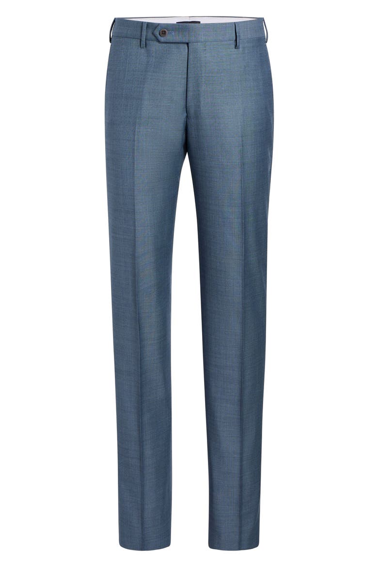 Parker Classic Wool Sharkskin Dress Pants, Main, color, MED. BLUE 0