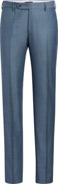 Zanella Parker Classic Wool Sharkskin Dress Pants