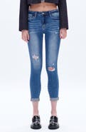 Bayeas High Waist Cuffed Ankle Skinny Jeans