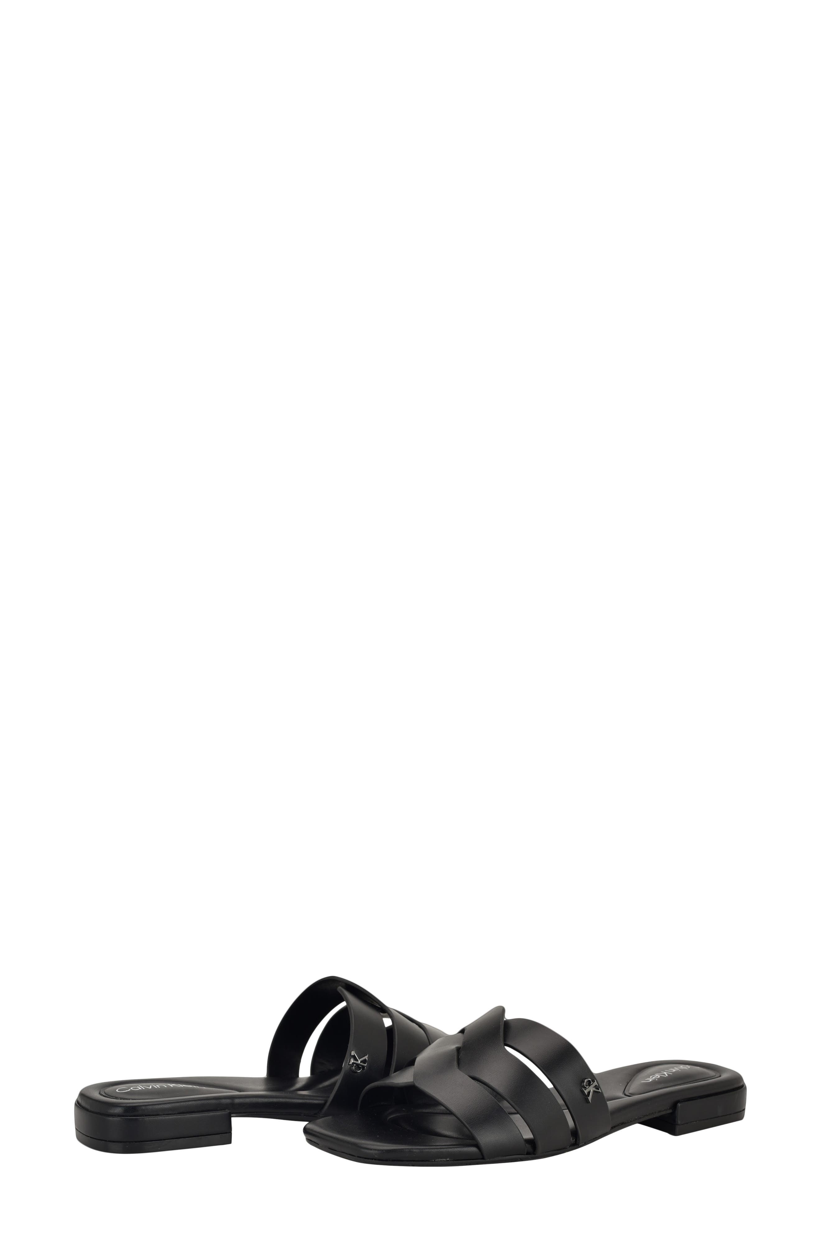 Calvin Klein Tisha Slide Sandal, Alternate, color, Black