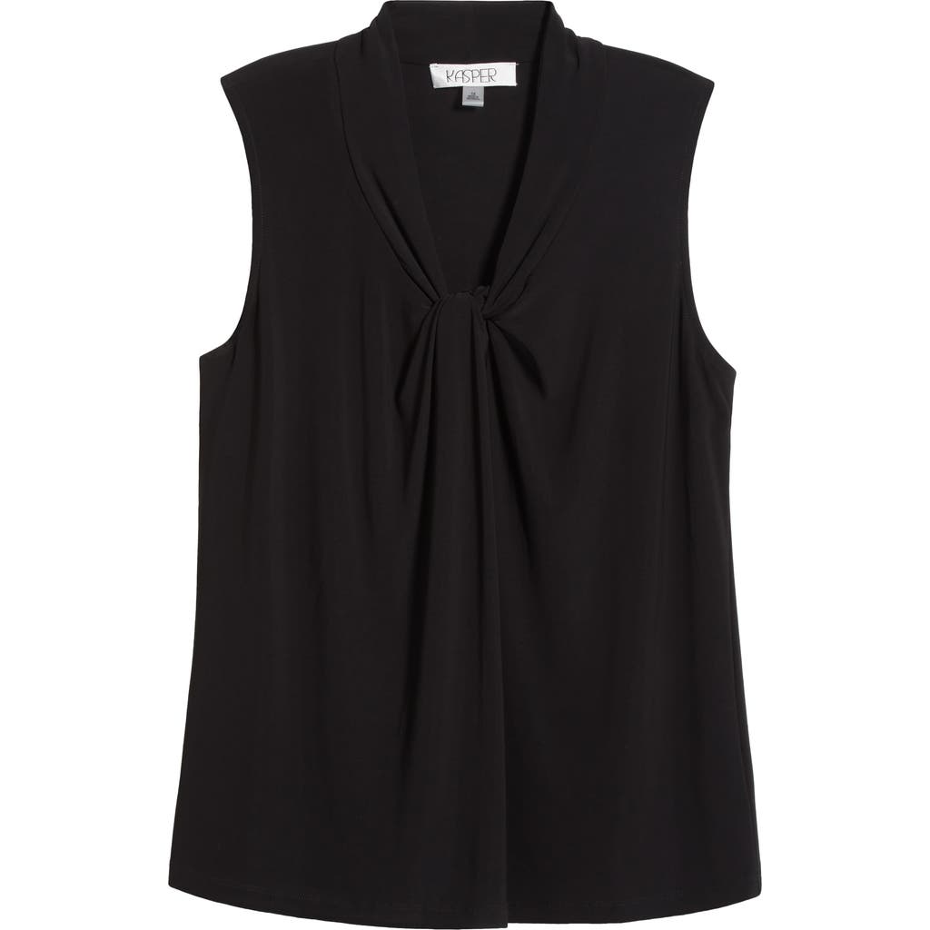 Kasper Twist Front Sleeveless Jersey Top In Black