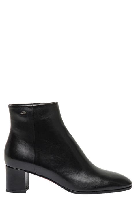 Women’s  leather mid-heel ankle boot