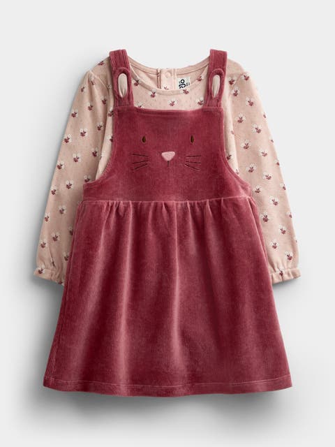 Kids' Bunny Velour Dress And Bodysuit Set (baby)