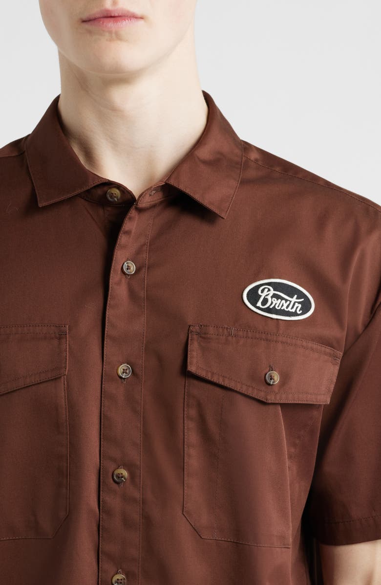 Brixton Builders Olson Button-Up Shirt, Alternate, color, Chocolate