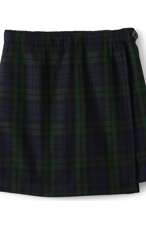 Lands' End School Uniform Girls Plaid A Line Tab Skort Top Of Knee In Multi
