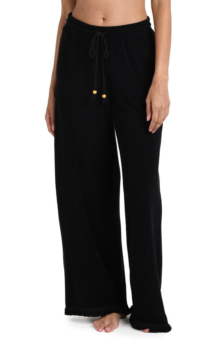 La Blanca Wild Nomad Cover-Up Pants, Alternate, color, Black