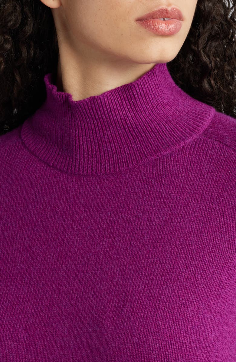 Eileen Fisher Turtleneck Organic Cotton & Recycled Cashmere Tunic Sweater, Alternate, color, Berry Bloom
