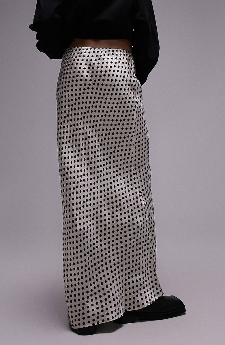 Topshop Polka Dot Jacquard Maxi Skirt, Alternate, color, 