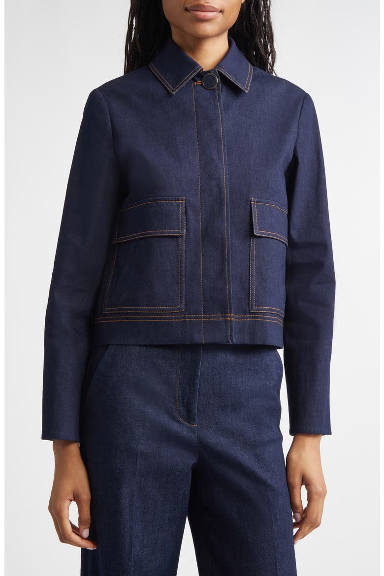 Barrington Crystal Collar Denim Jacket, Alternate, color, MIDNIGHT WASH