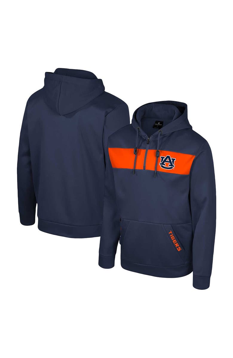 COLOSSEUM Men's Colosseum  Navy Auburn Tigers Quarter-Zip Hoodie, Main, color, Navy