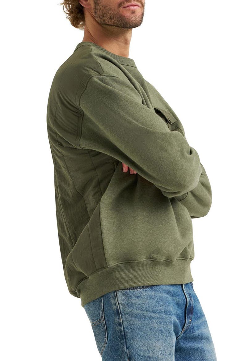 Chest Pocket Crewneck Sweatshirt, Alternate, color, OAK MOSS