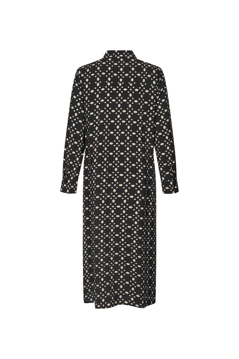 MaNovany Long Sleeve Shirt Midi Dress, Alternate, color, Black