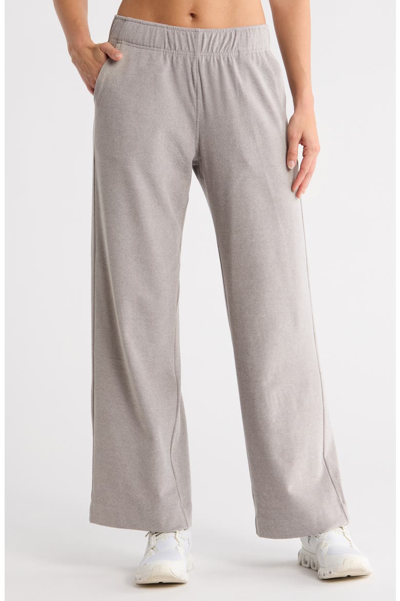 Daisy Marled Piquè Wide Leg Pants, Main, color, STEEL GRAY