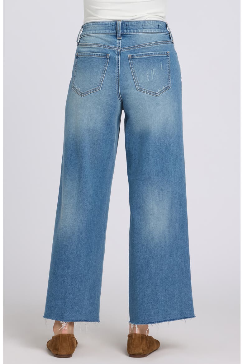 Teresa Raw Hem Ankle Wide Leg Jeans, Alternate, color, PORT SEA