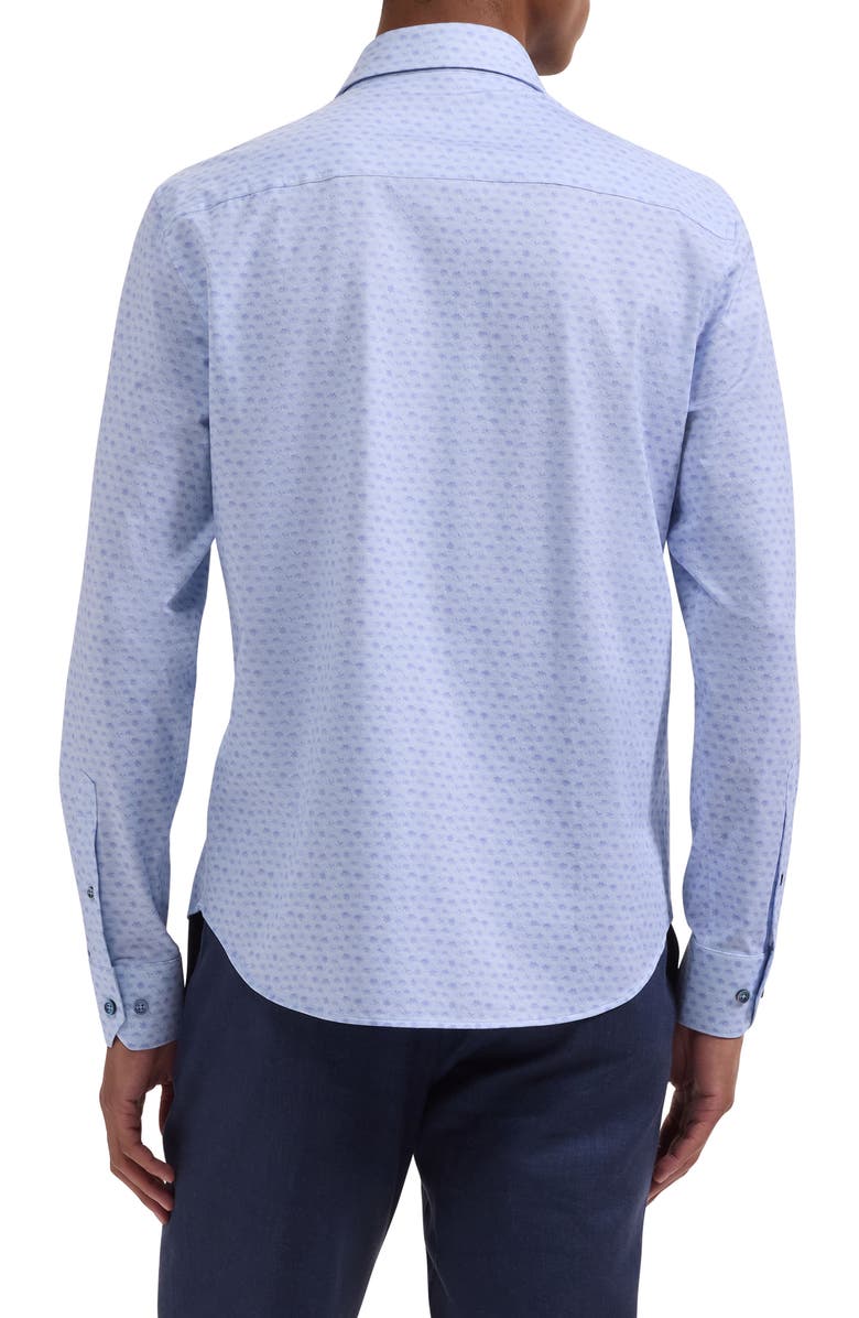 Bugatchi James OoohCotton<sup>®</sup> Micro Palm Tree Print Button-Up Shirt, Alternate, color, Lavender