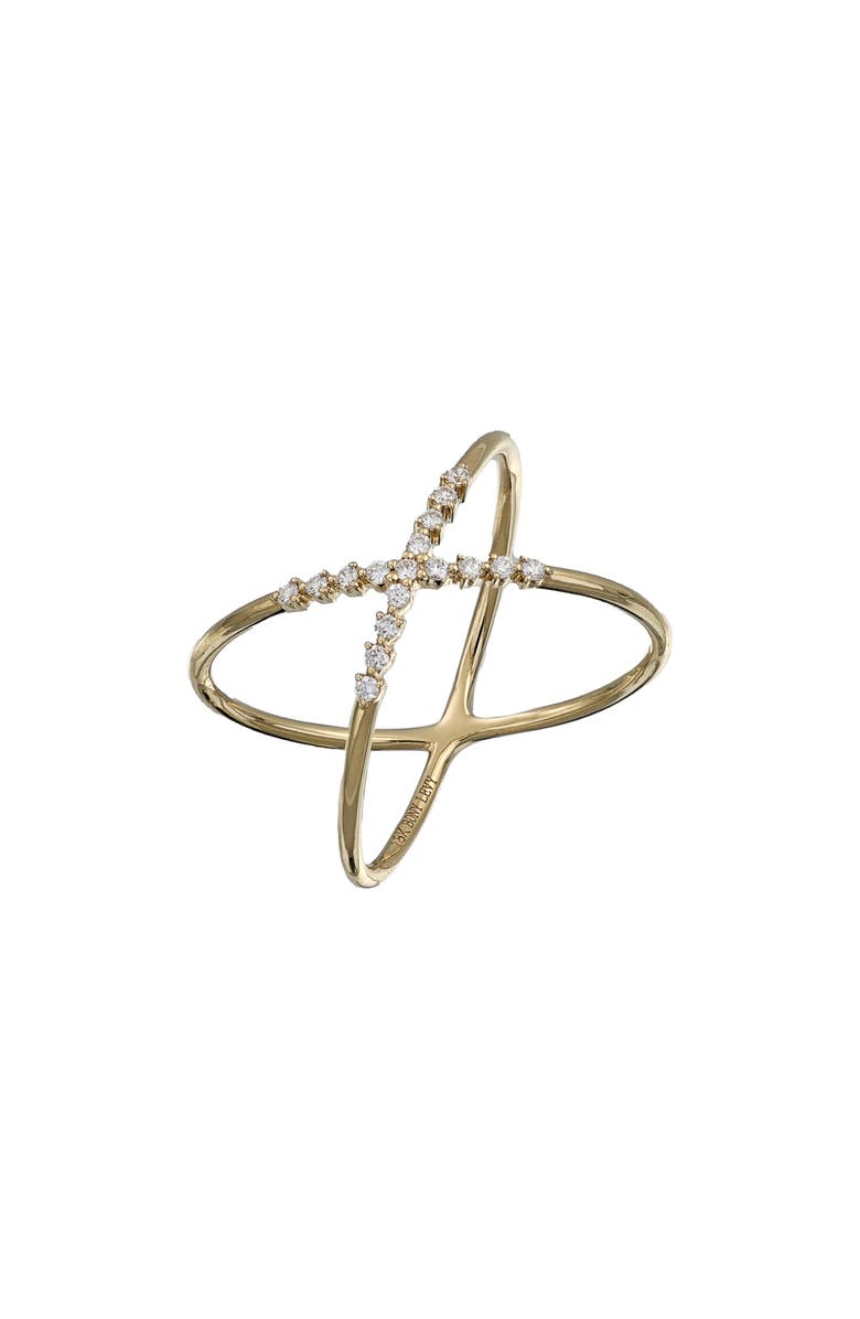 Bony Levy Audrey Trend Crossover Diamond Ring, Main, color, 18K Yellow Gold