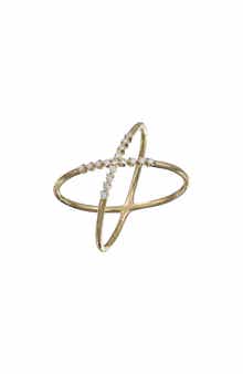 Bony Levy Audrey 18K Yellow Gold Diamond Crisscrossing Band Ring