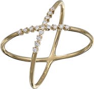 Bony Levy Audrey 18K Yellow Gold Diamond Crisscrossing Band Ring