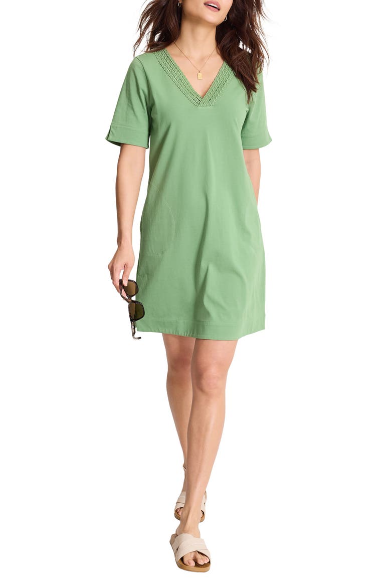 Island Scape Braided Trim Dress, Main, color, NATURAL MINT