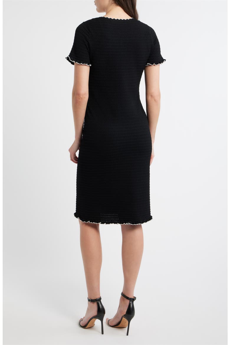 The Easton Midi Dress, Alternate, color, NOIR/ IVORY