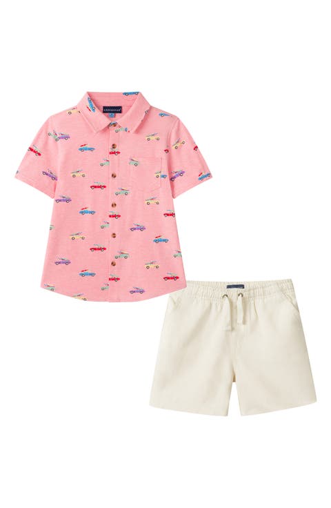 Kids' Knit Button-Up Shirt & Shorts Set (Toddler & Little Kid)