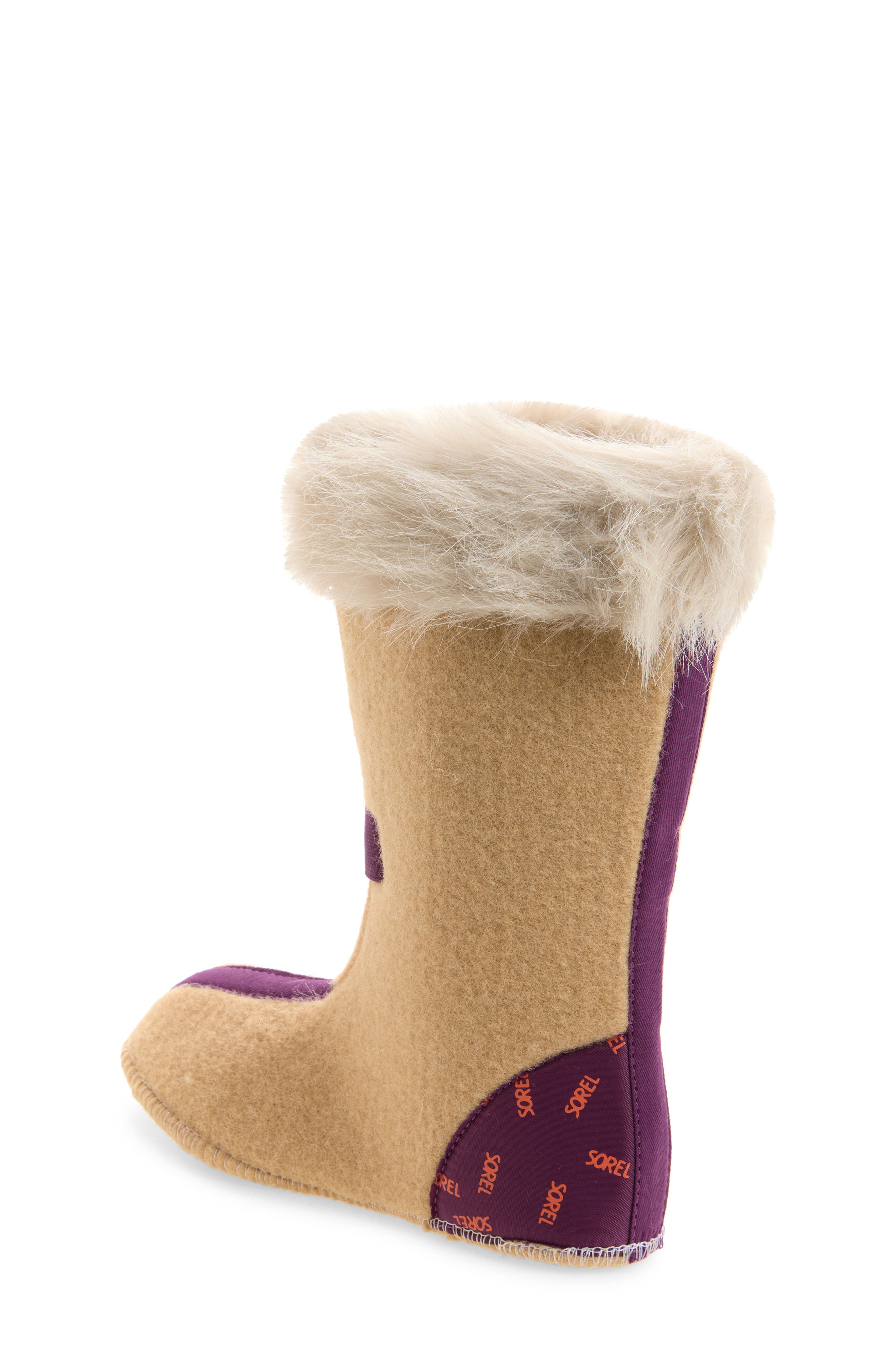 Kids' Joan of Arctic Faux Fur Trim Boot Liner, Alternate, color, CURRY