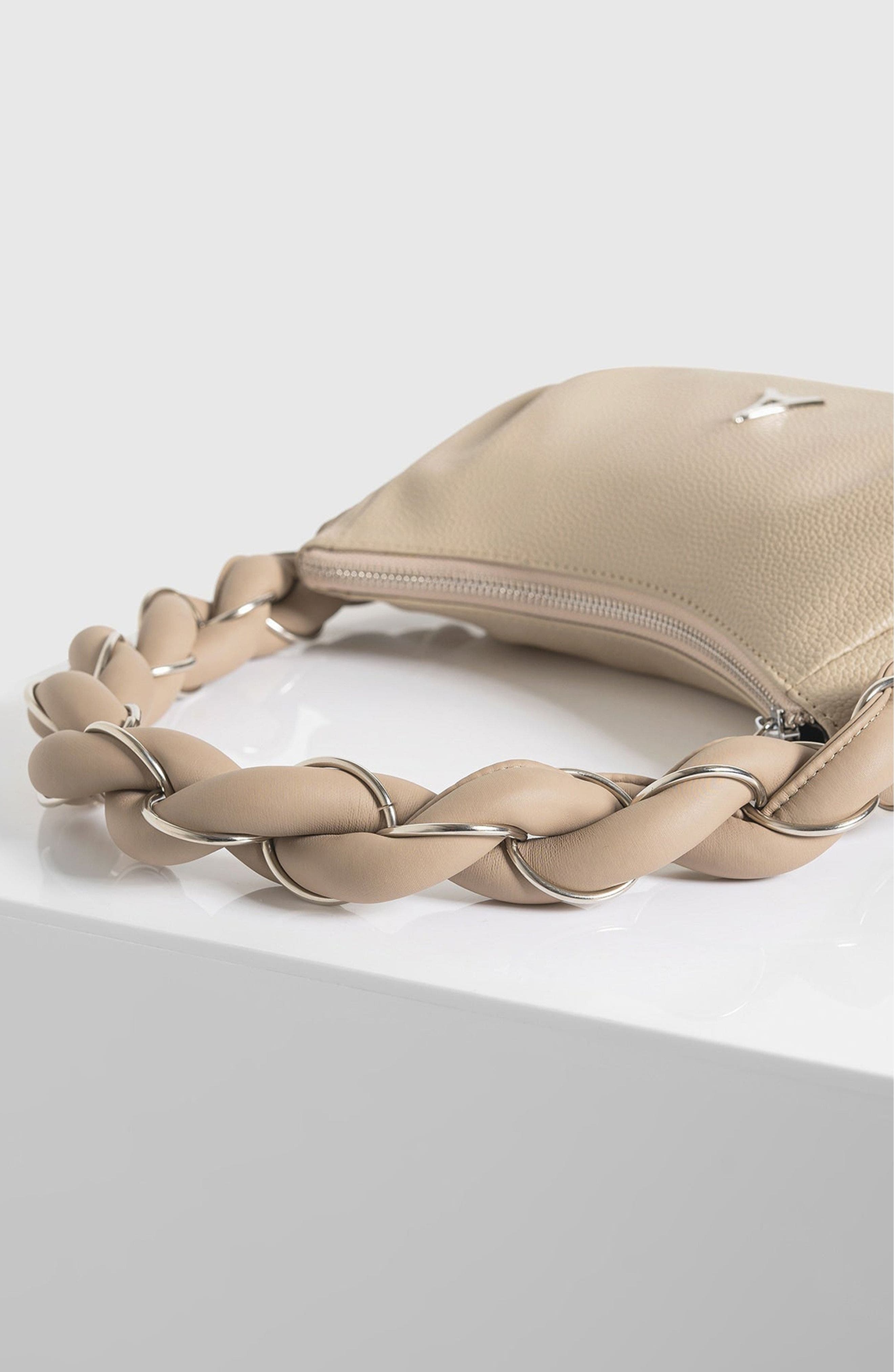 Manière De Voir Somme Leather Handbag, Alternate, color, Beige