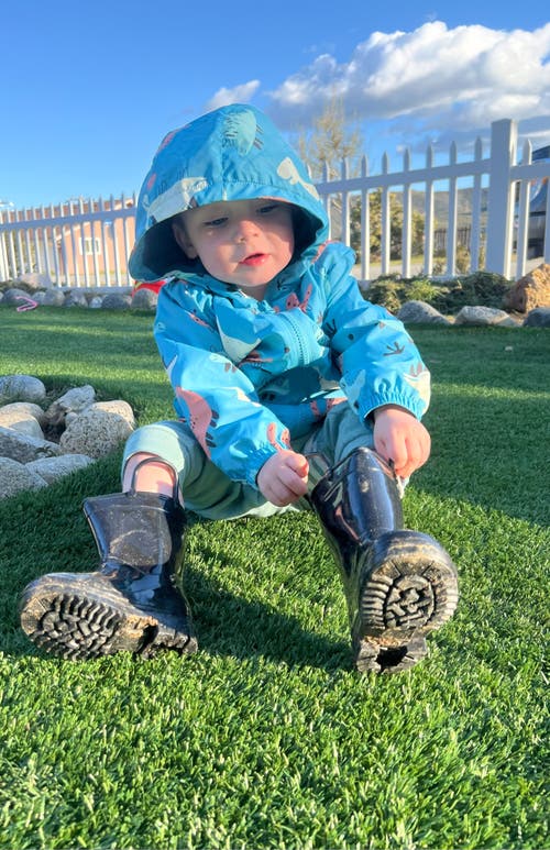 Rokka&rolla Toddler Lightweight Fleece Lined Jacket In Blue