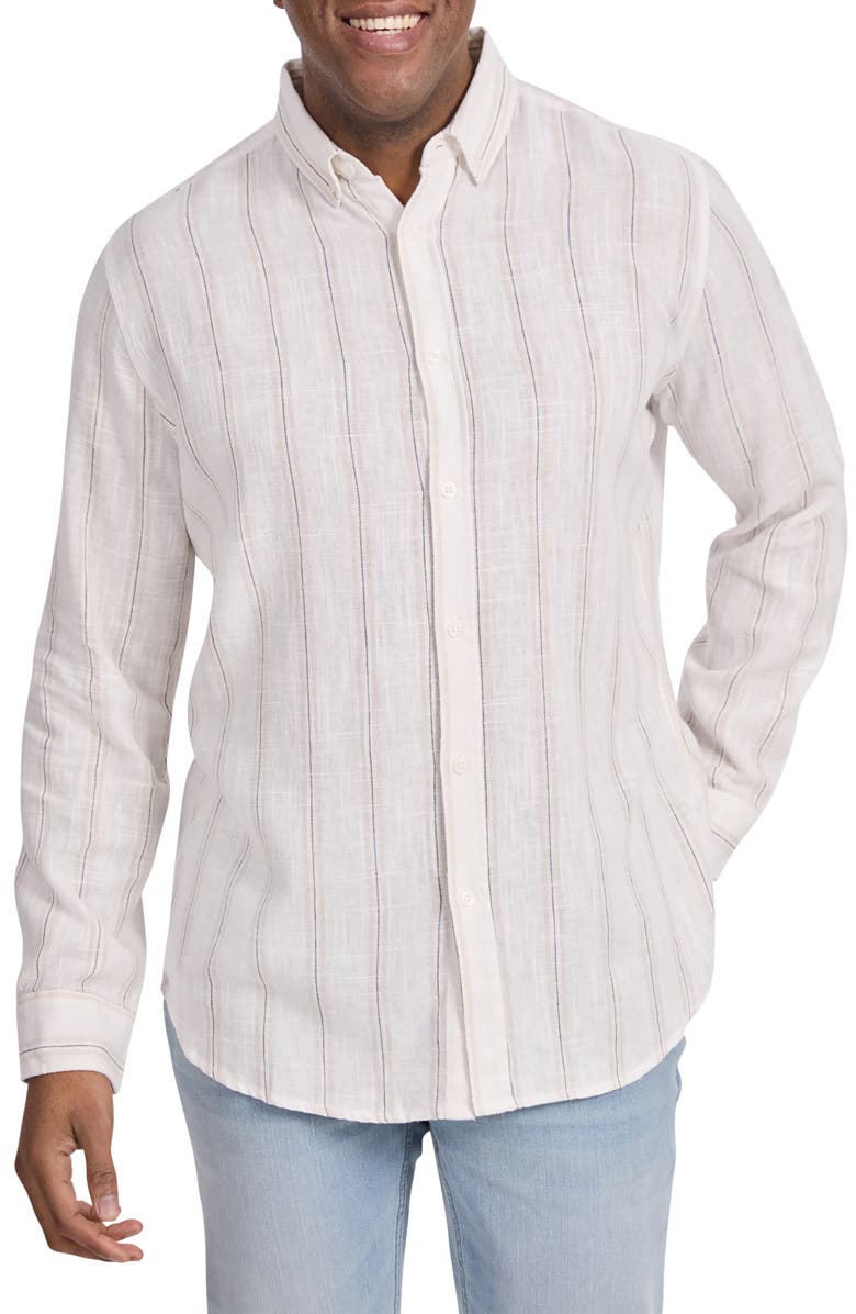 Johnny Bigg Madrid Regular Fit Stripe Button-Down Shirt, Main, color,