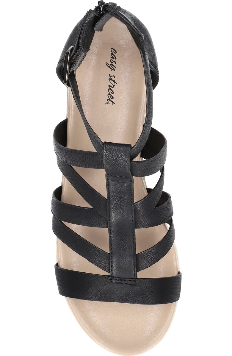 EASY STREET <p>Vila Faux Leather Sandal (Women)</p>, Alternate, color, Black