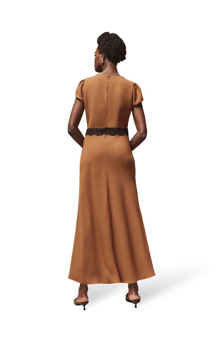 Ro&Zo Lace Trim Maxi Dress, Alternate, color, Caramel