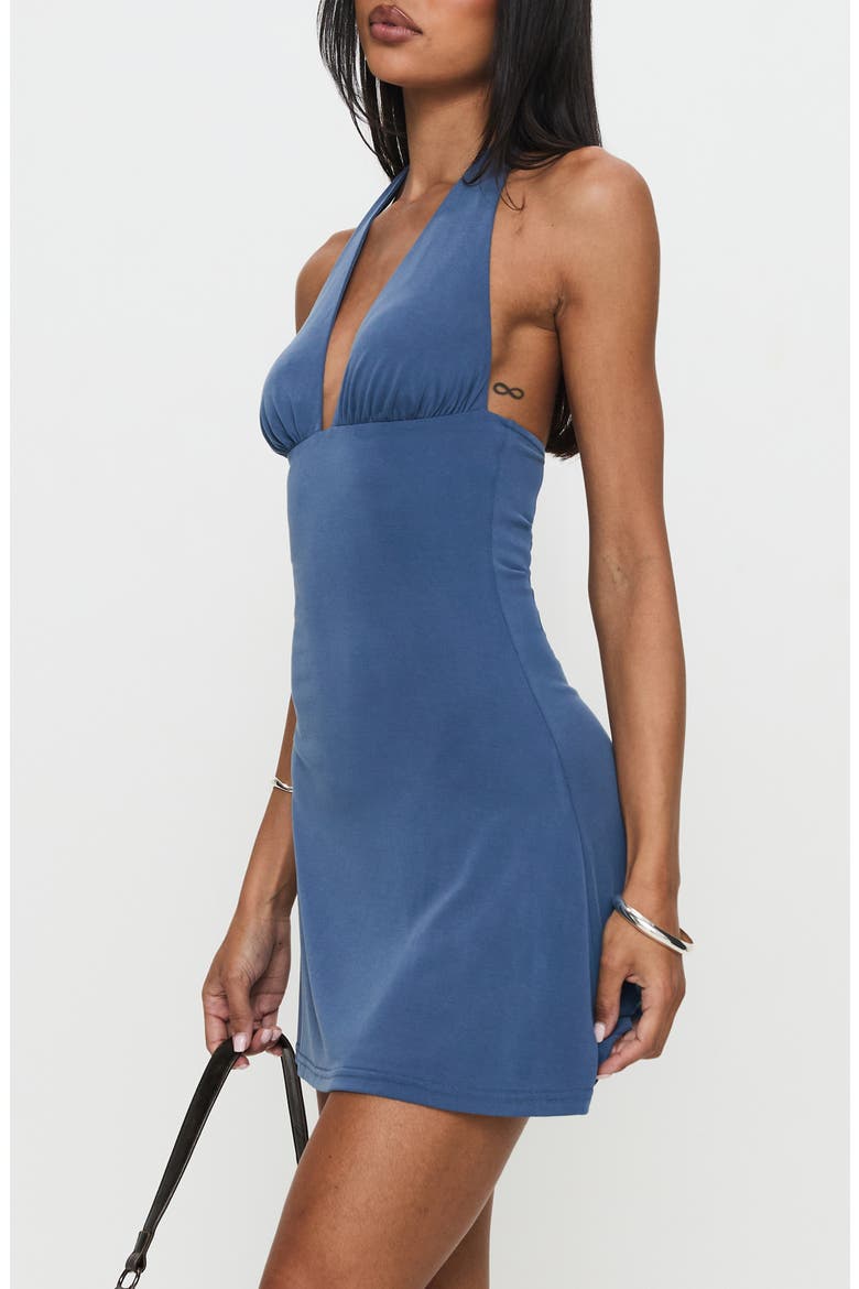 Tinsie Halter Minidress, Alternate, color, SLATE BLUE