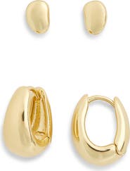 NORDSTROM RACK Set of 2 Demi Fine Stud & Huggie Hoop Earrings