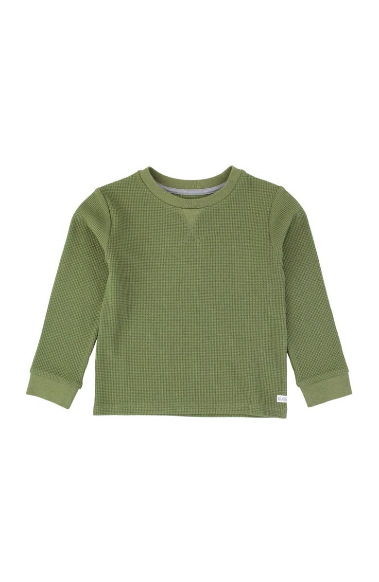 RuggedButts Baby Boys Waffle Knit Long Sleeve Crew Neck Shirt, Main, color, 