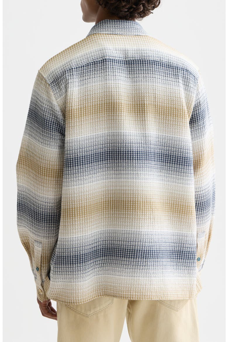 Stripe Woven Waffle Button-Up Shirt, Alternate, color, OCEANA / INFINITY STRIPE