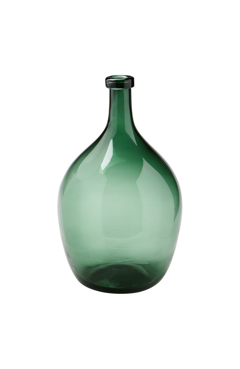 tag Oversized Vintage Dark Green Glass Wine Bottle Vase Decor, Main, color, 