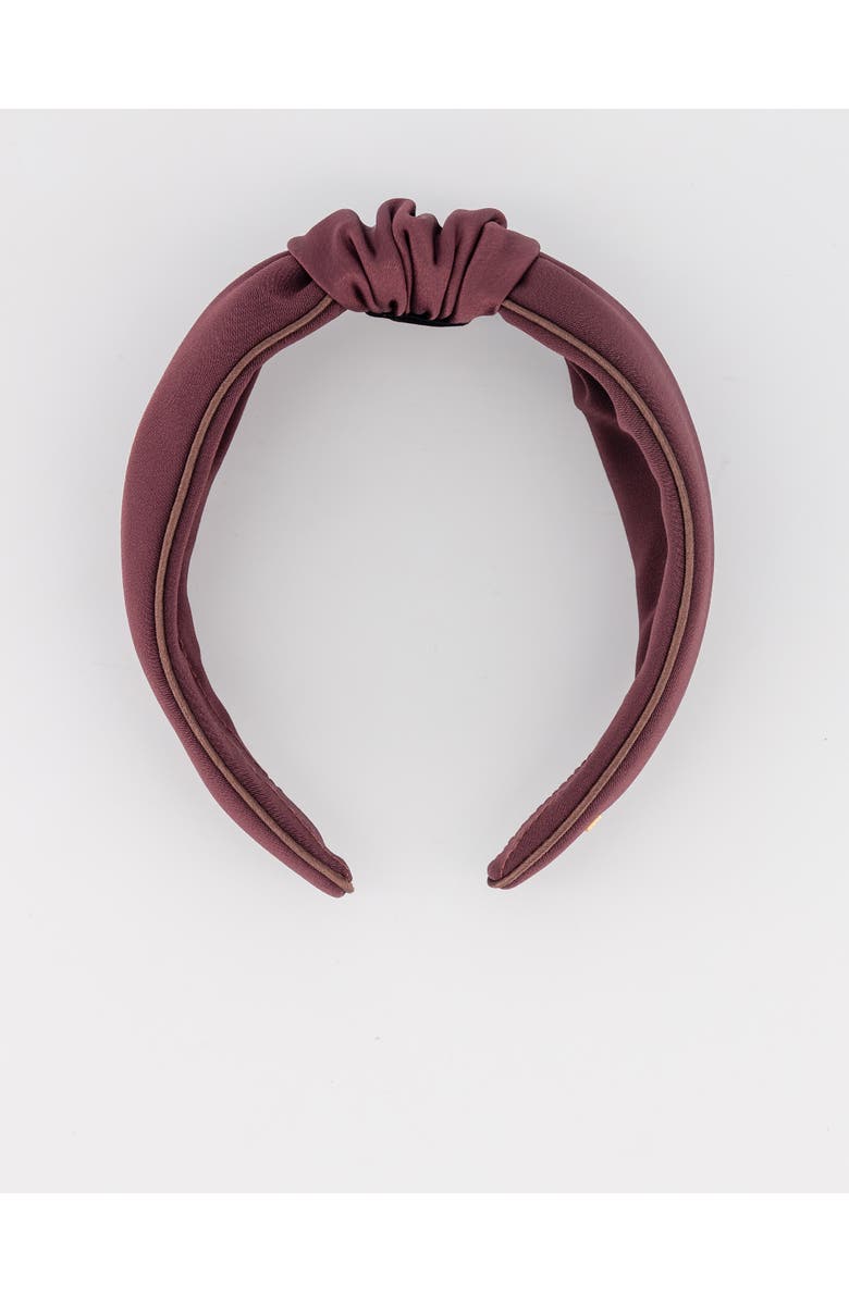 Alexandre de Paris Douceur satin headband, Alternate, color, Moka