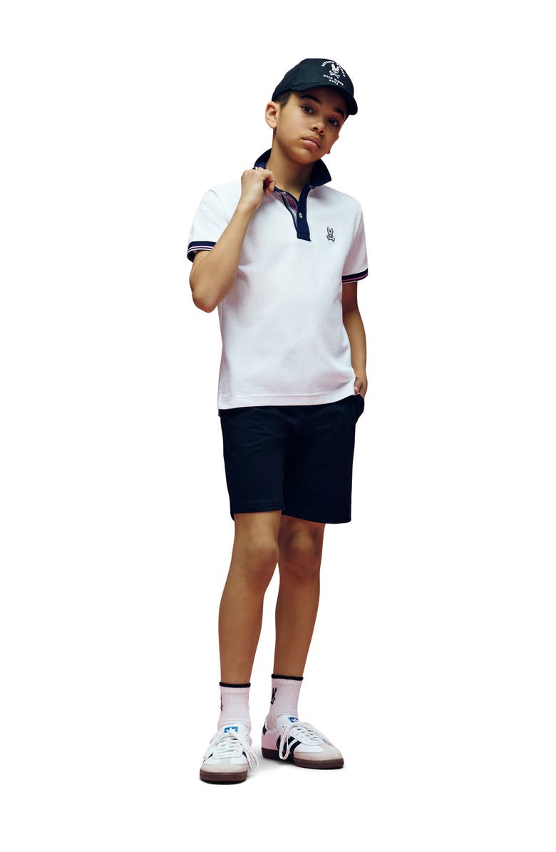 Psycho Bunny Kids' Archive Classic Bunny Knit Polo, Alternate, color, White