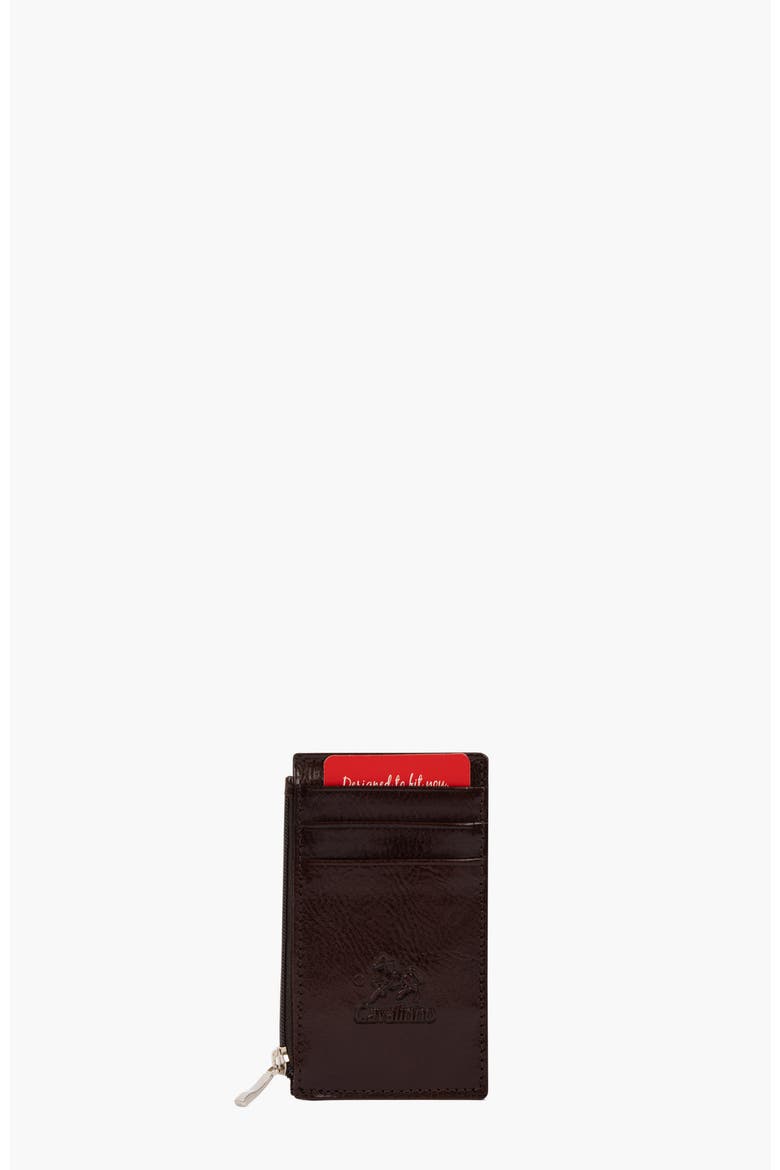 Gentleman Leather Card Holder Slim Wallet 573, Main, color, Brown