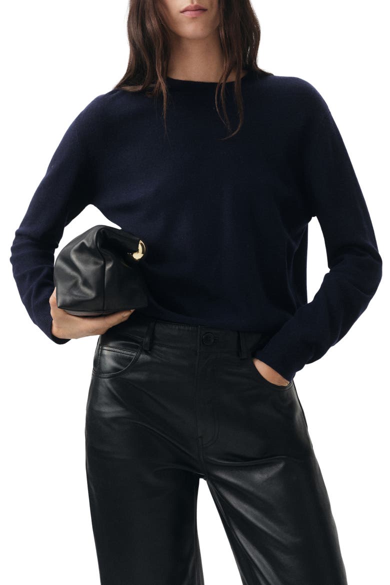 Selection Crewneck Wool Sweater, Main, color, NAVY