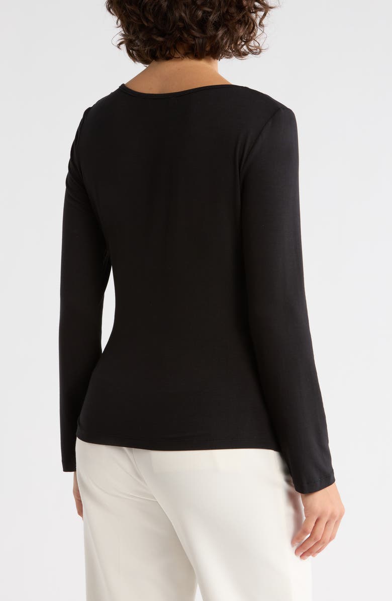 PATRIZIA LUCA Side Knot Top, Alternate, color, Black