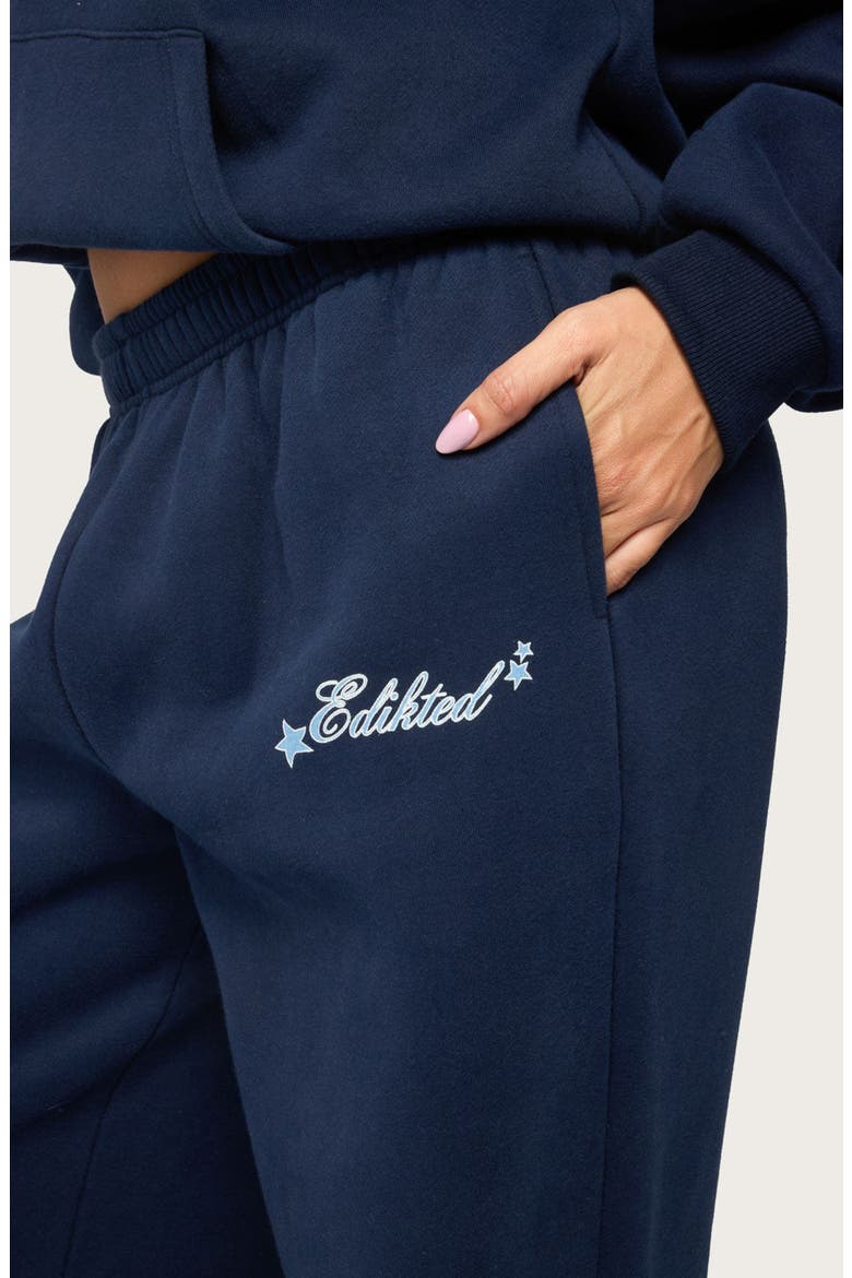 Club Edikted Wide Leg Sweatpants, Alternate, color, NAVY