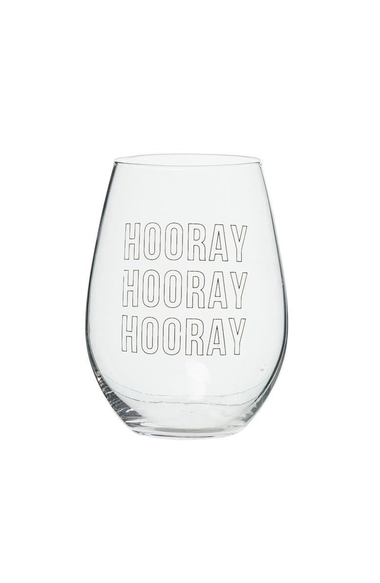 Totalee Gift HOORAY HOORAY HOORAY Wine Glass Clear 18 oz, Main, color, Clear
