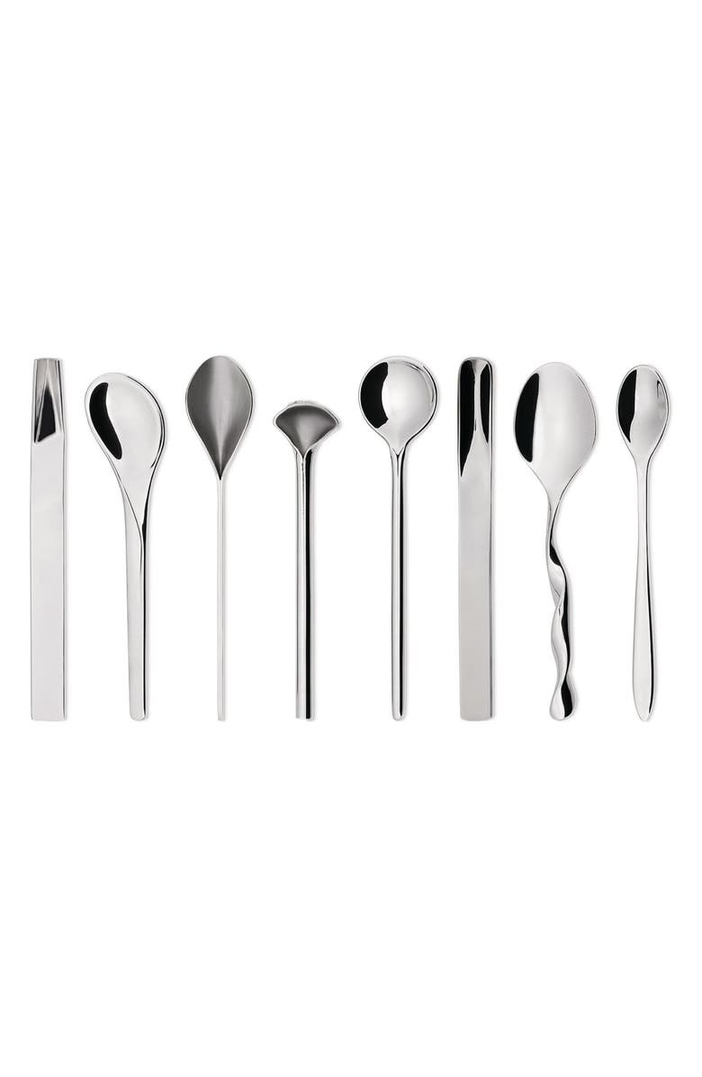 ALESSI 8-Piece Coffee & Tea Lovers Spoon Set, Main, color, Stainless Steel