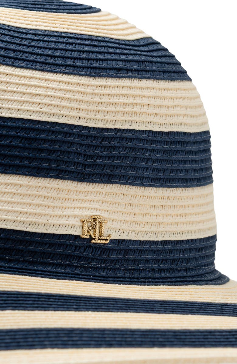 Lauren Ralph Lauren Stripe Straw Sunhat, Alternate, color,