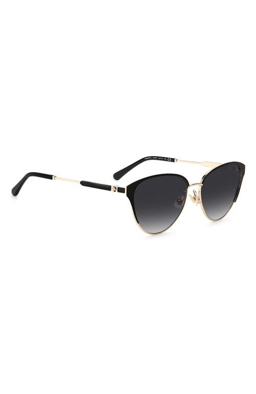 Kate Spade New York Ianna 56mm Gradient Cat Eye Sunglasses In Gold Black