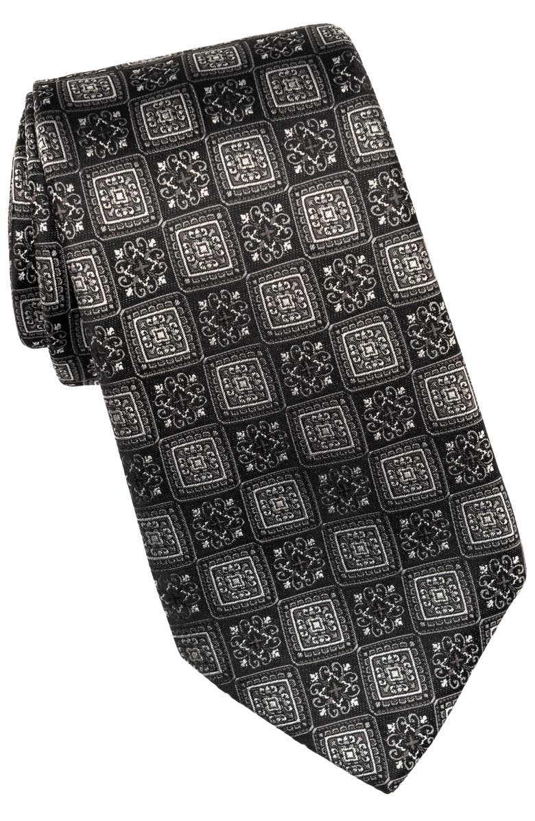 Elizabetta De Sica - Silk Jacquard Tie for Men, Main, color, Black
