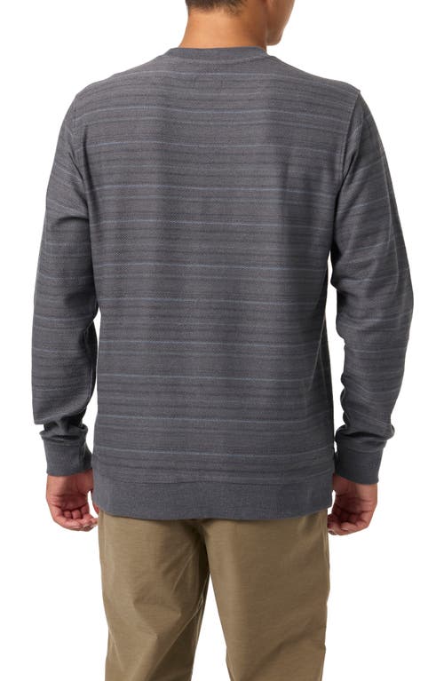 O'neill Bavaro Stripe Cotton Blend Twill Crewneck Sweatshirt In Gray