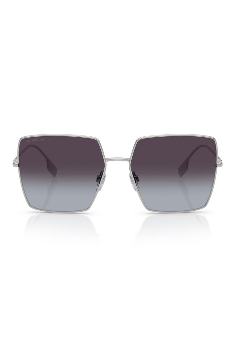 58mm Gradient Square Sunglasses, Main, color, SILVER/GREY GRADIENT